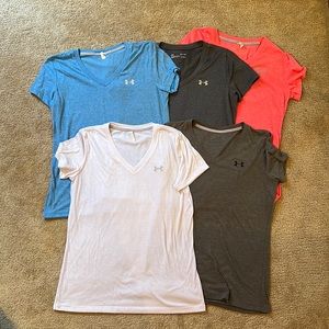 Under Armour V-Neck Ladies Ts lot of 5